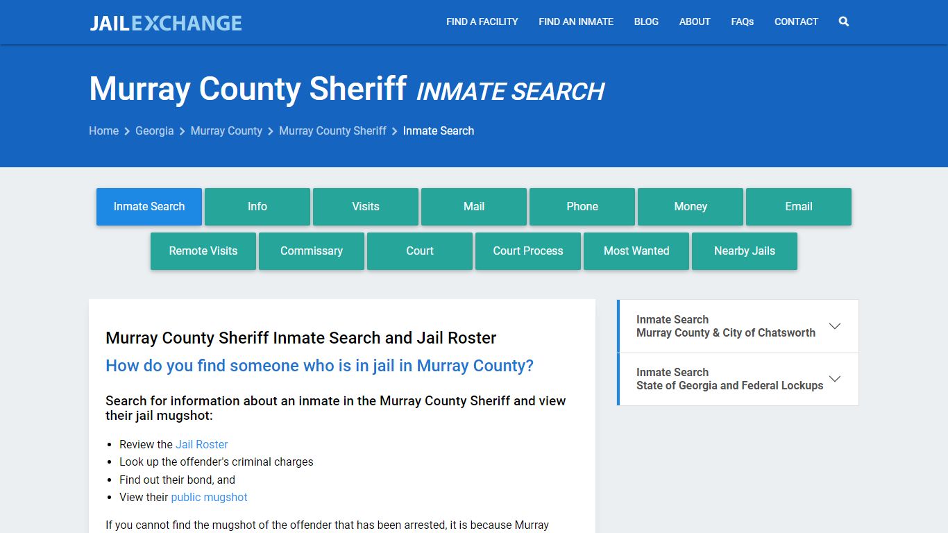 Murray County Sheriff Inmate Search - Jail Exchange